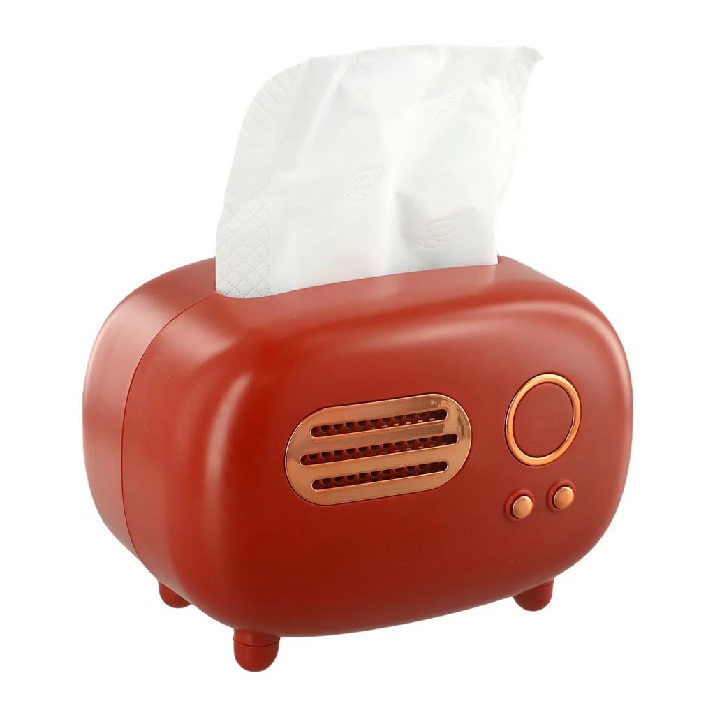 Scatola per fazzoletti modello radio retrò Porta carta da tavolo Dispenser vintage Porta tovaglioli Organizzatore Scatola decorativa per salviettine umidificate
