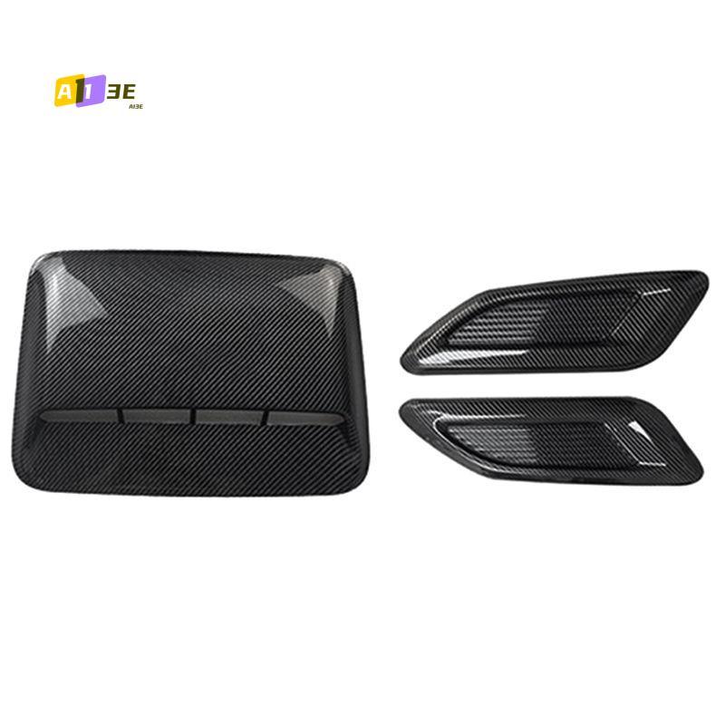 A03E-Car Air Flow Intake Hood Scoop Vent Bonnet Decor Cover Center Side Air Outlet Hood Auto Exterior Accessories Universal