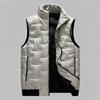 Autumn Winter Popular Men's Casual Plus Size Vest Stand Up Collar Windproof and Warm and Plush Sleeveless Cotton Jacket  Outdoor