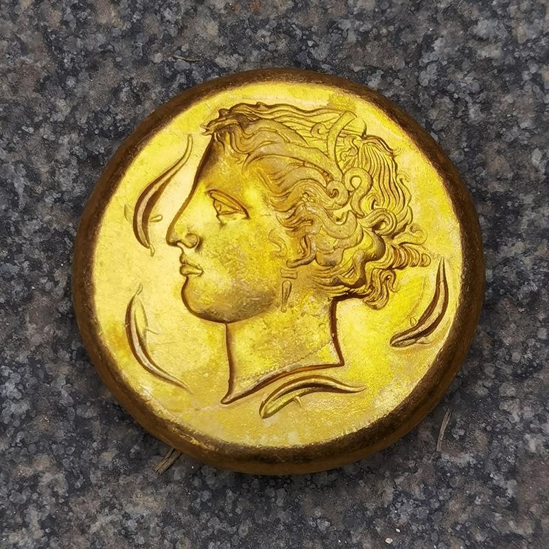 Horse Head, Greek Quarter Coin, Arethusa, Carthaginian Sicily, Coin, 29.5mm, Retro