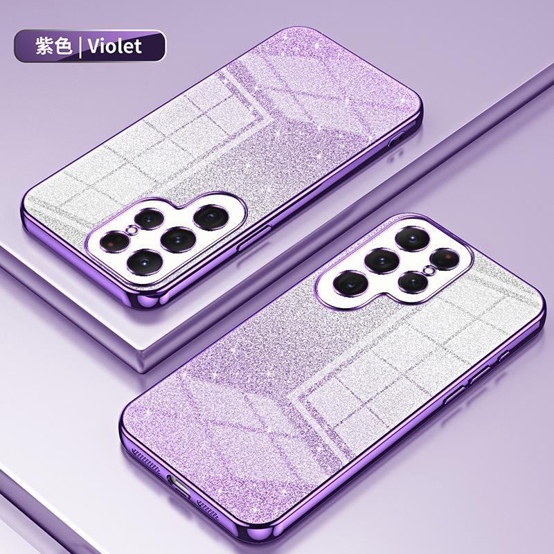 Applicable To Samsung S26Ultra Electroplated Glitter Mobile Phone Case S25Ultra Transparent S24Ultra Anti-drop Protective Case