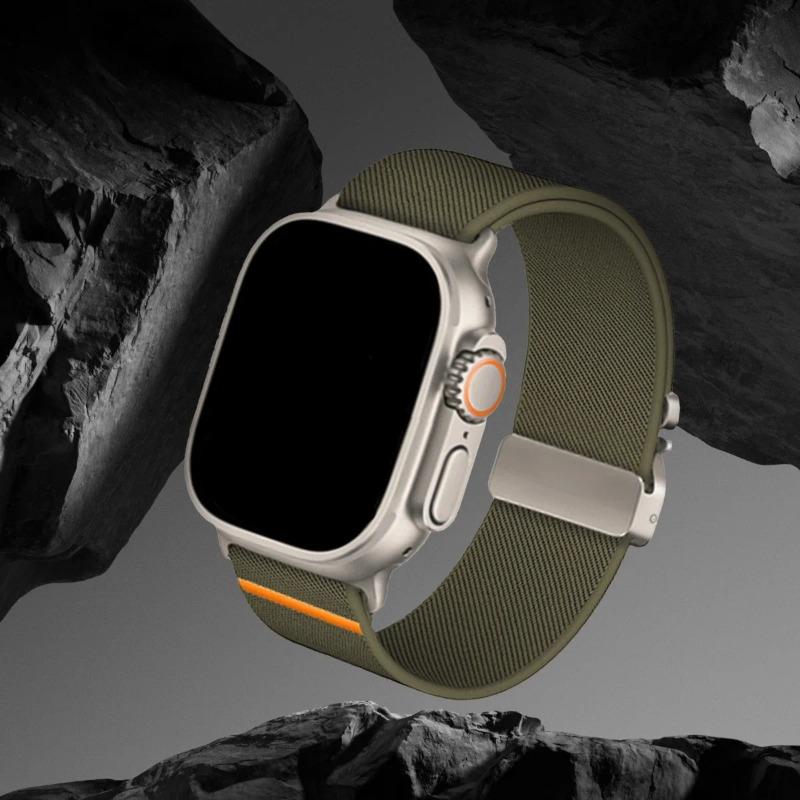 Nylon Strap for Apple Watch Ultra Band 49mm 11 10 9 8 7 46mm 45 41 44 40mm 42mm Braided Elastic Bracelet for IWatch Series 6 SE 5 4