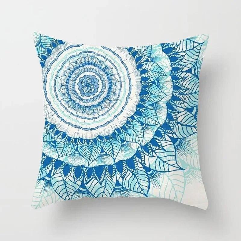 45x45cm Colorful Abstract Mandala Print Pillowcase Comfortable Sofa Car Seat Waist Cushion  Cover Modern Home Decor