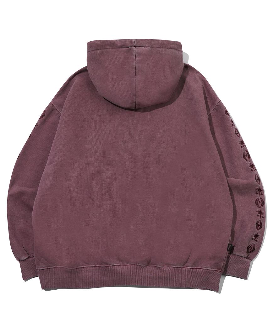 Cpgn Studio [2-Way] Sleeve Star Pigment Hoodie Zip-Up Dusty Pink