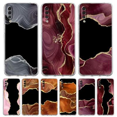 Agate Textu Geometry Marble Phone Case For Samsung A52 A50 A70 A30 A40 A20E A10S A20S A02S A04s A12 A22 A32 A72 5G Clear Cover