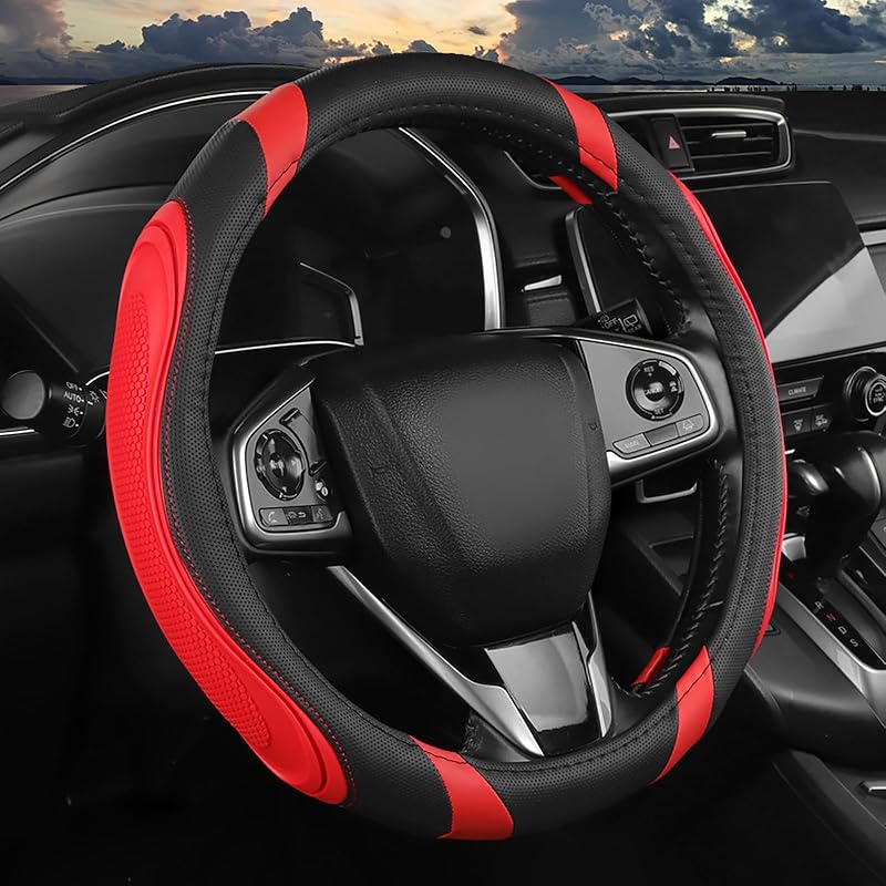 Wildflower Steering Wheel Cover, Flower Car Accessory For Diverse Cars, Steering Wheel Cover Non-Slip Breathable Fabric Absorbing Sweat Universal Car