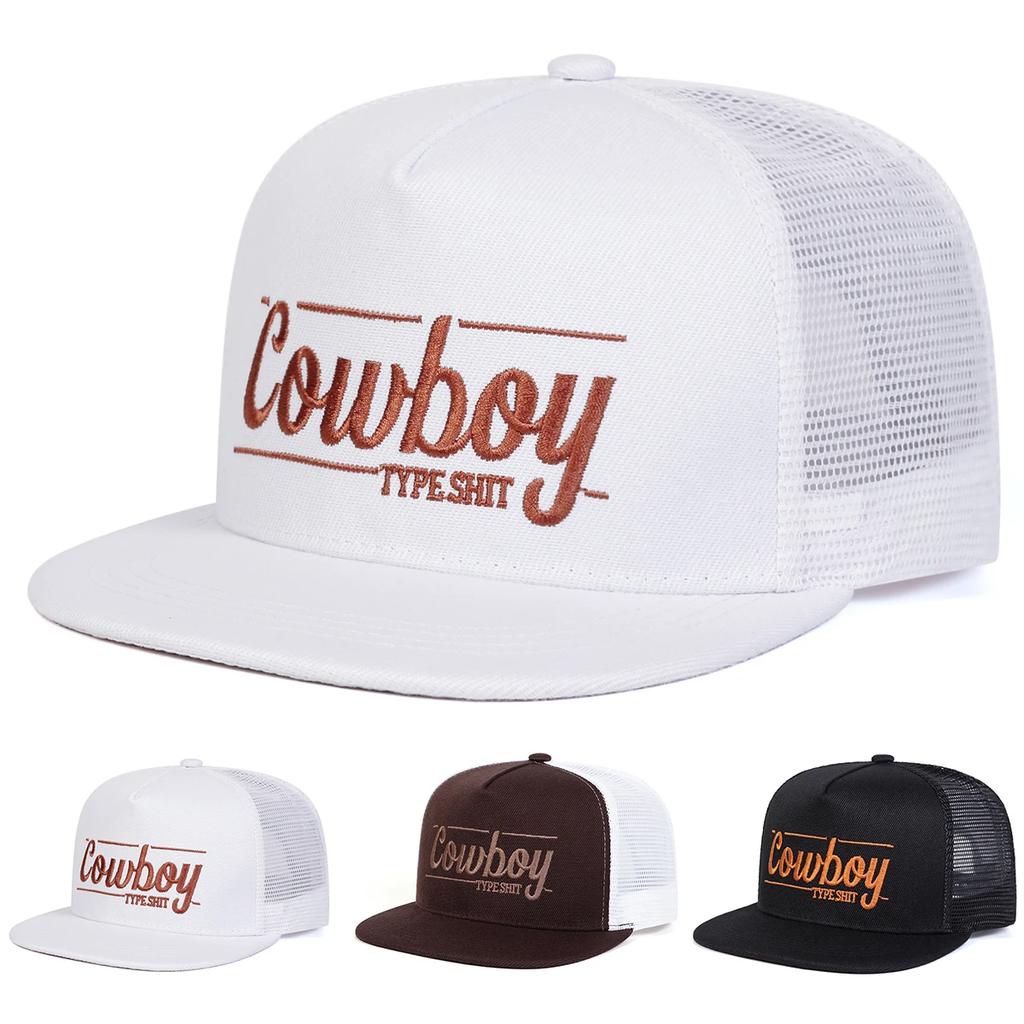 Netz Hip-Hop Nähte Genäht Bestickt Alphabet Cowboy Unisex Damen Herren Für Hüte Frühling Sommer Outdoor Verstellbar Lässig Baseballkappen
