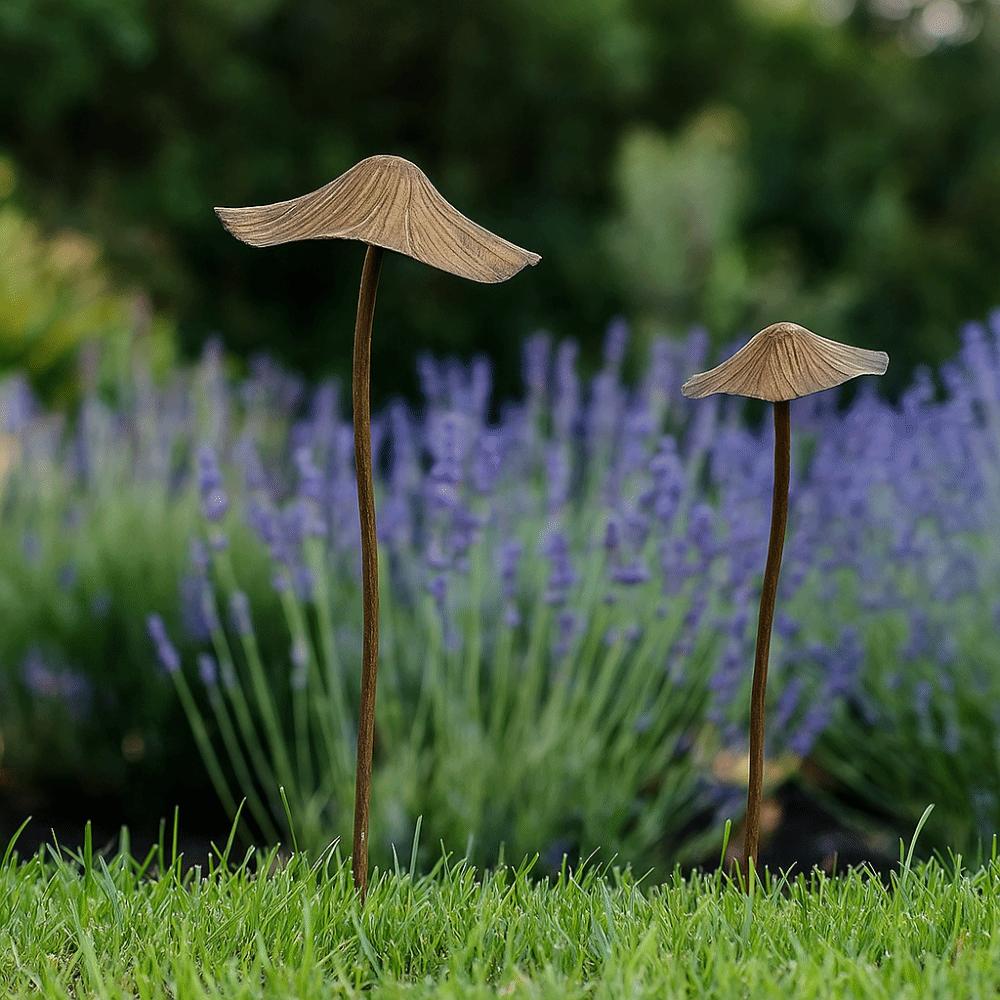 Metal Metal Rusty Mushroom Halloween Decoration Rusty Mushroom Plaque Garden Decoration Set  Garden