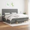 VidaXL Divan Bed with Mattress Dark Grey 200x200cm Fabric - Model 3137422