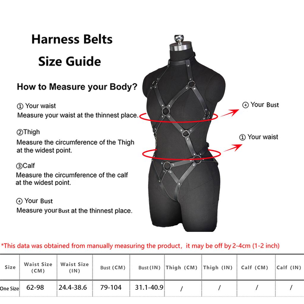 Women's PU Leather Body Harness Set - Adjustable Cage Bra , Erotic Lingerie for Parties sex toys for woman bdsm lingerie
