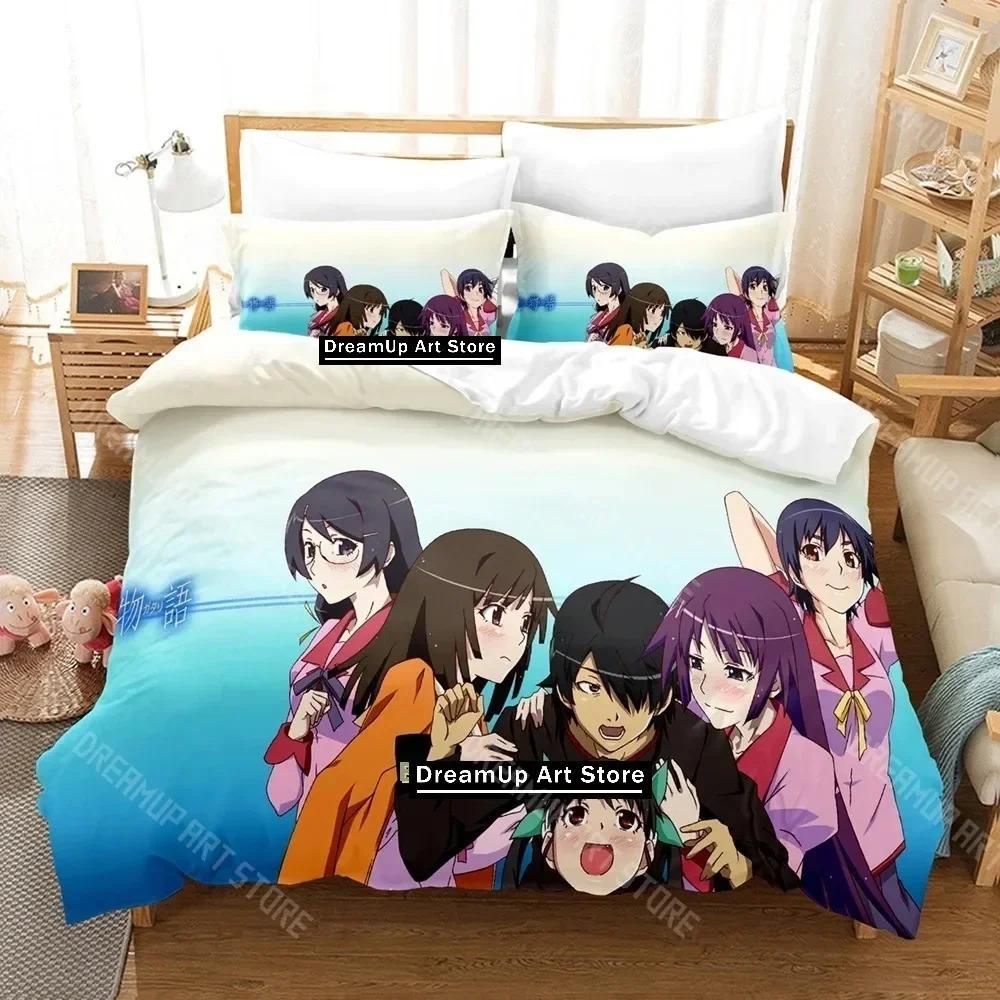 3D Print Bakemonogatari Bedding Set Single Twin Full Queen King Size Bed Set Adult Kid Bedroom Duvetcover Sets Anime Bed Sheet