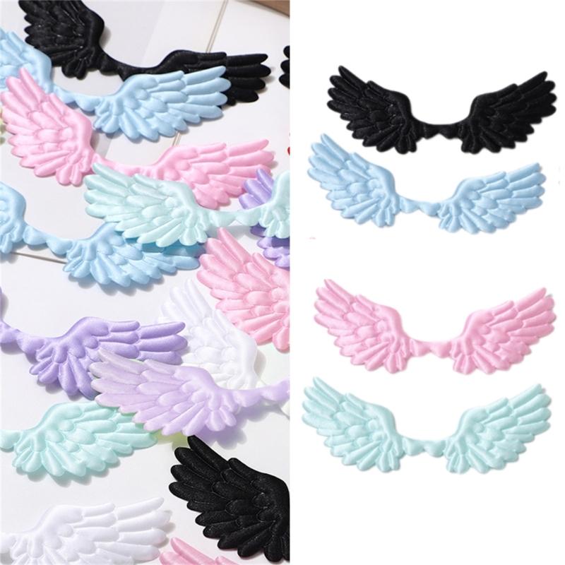 10Pcs Fabric Wing Charm Embossed Fabric Wing Appliques For Handmade Art Craft Home Decoration Clothing Sewing Craft
