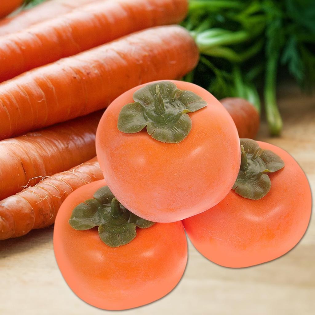 DOITOOL Lebensmittelexemplar 6 Kaki Gelbe Kaki Figur Fruchtmodell Fruchtdekoration Imitations-Kaki Fruchtpräsentation Interieur Gelbe Kaki