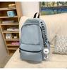 School bag solid color letter fashion backpack Korean version college student lightweight school bag outdoor travel large capacity backpack