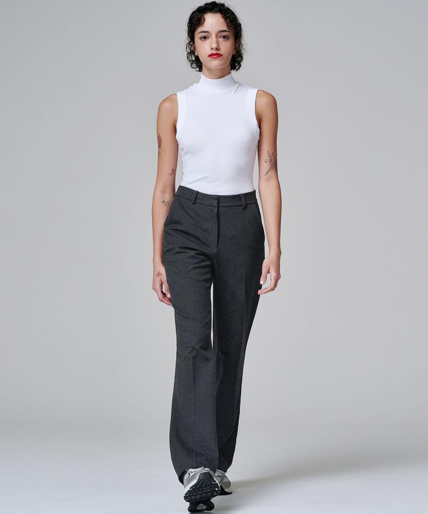 MALOUPE 2131 Stretch Slim Bootcut Pants (Dark Gray)