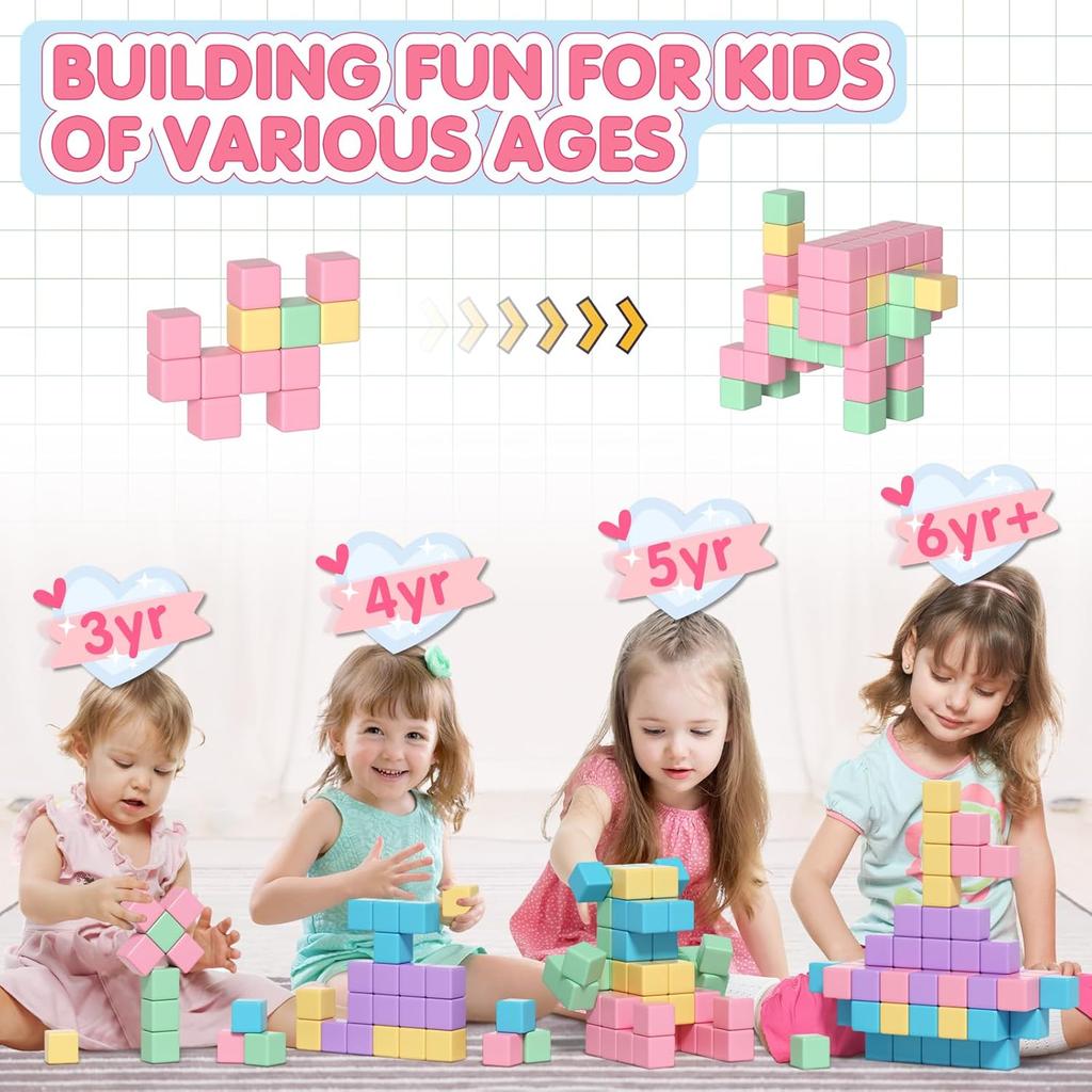 32pcs Magnetic Blocks Building Cubes for Toddlers, Classroom Must Haves Creative Learning Kids Gifts, Preschool Montessori Sensory Autism Magnet Toys