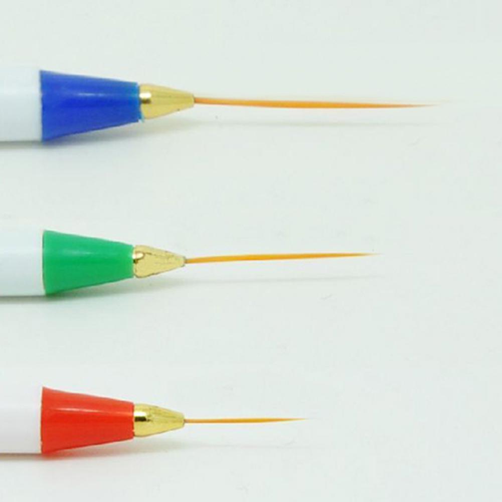 3 pièces/ensemble Nail Art Fine Liner Design détail décor peinture dessin stylo bricolage brosse
