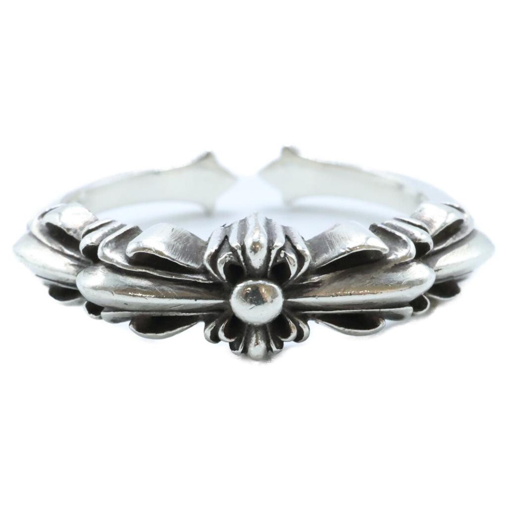 CHROME HEARTS 925 Baby Classic Double Floral Cross Ring Ring SilverUsed