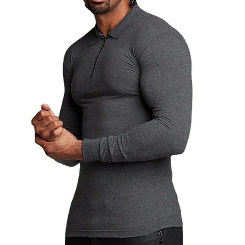 Do The Work Dropship Herbst-Männer, trendiges, personalisiertes Reißverschluss-Revers, einfarbige Arbeitskleidung, einfaches und vielseitiges Freizeit-Poloshirt