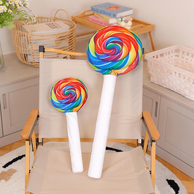 Pernă decorativă plușată model acadea simulare jucărie de pluș păpușă acadea curcubeu joacă companie pentru copii păpușă calmantă