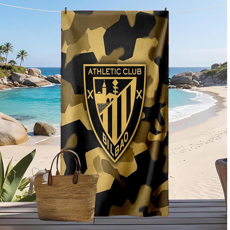 Asciugamano da Spiaggia Stampa Calcio Athletic Bilbao, Asciugamano Grande Morbido Asciugatura Rapida per Spiaggia Campeggio Nuoto