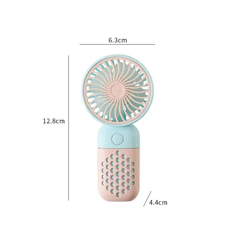 

2025 New Handheld Charging Fan Cartoon Cute Primary School Student Charging Small Fan Portable Mini USB Fan рожевий
