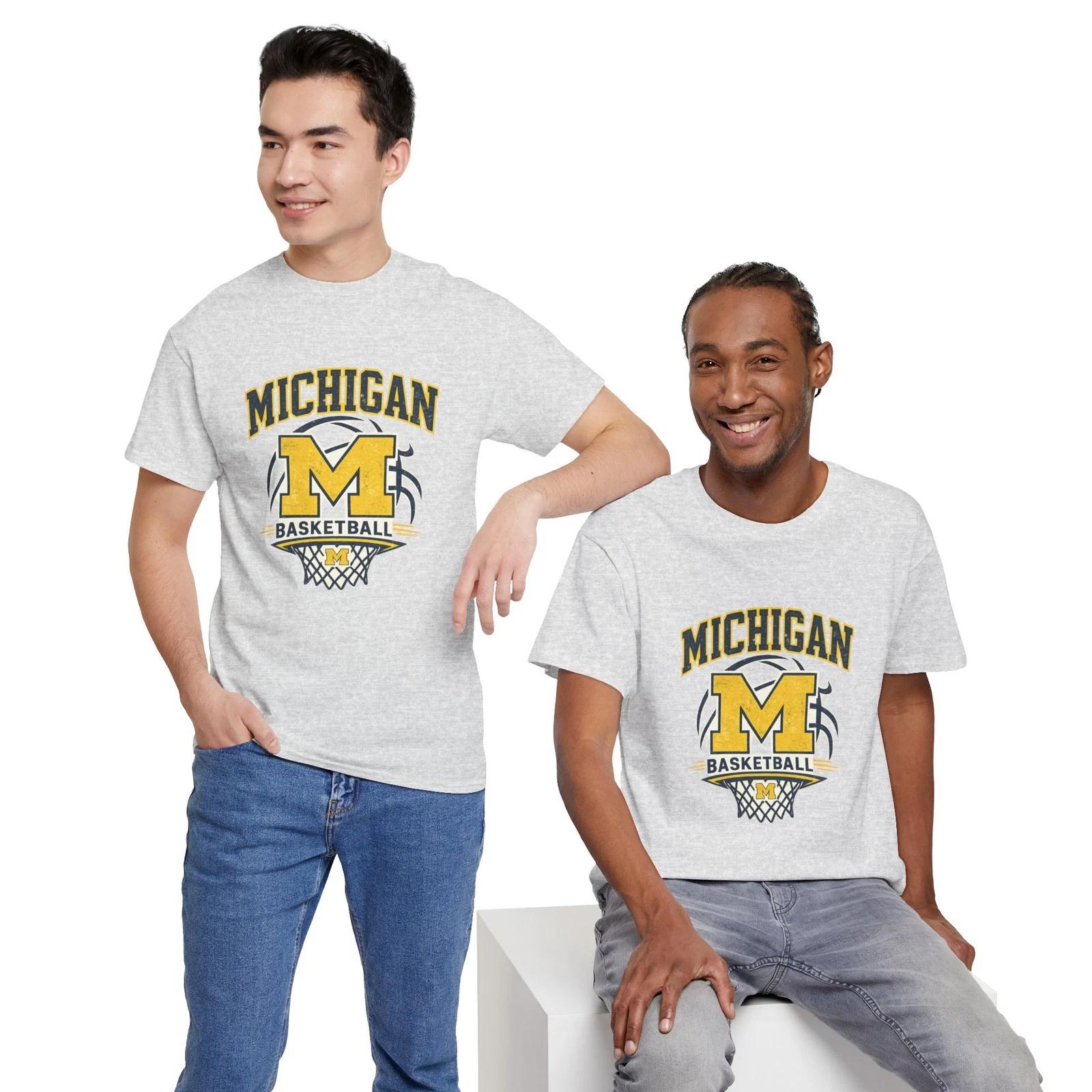 Michigan Wolverines Basketball Tee March Madness Unisex Fan Apparel 4XL
