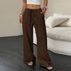 Women's Casual High Waist Loose Lace Wide Leg Pants