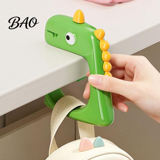 Backpack Storage Clip Dinosaur Desk Edge Clamp Hook, Punch-free Stable Table Side Hanger, Library Hook Durable ABS Organizer for Backpacks And