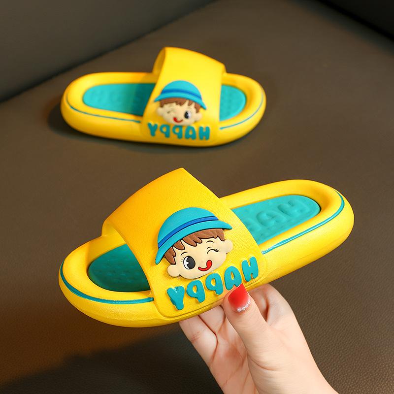 Kids Summer Cartoon Slippers Non Slip Soft Sole Indoor Outdoor Sandals For Boys And Girls Comfortable Home Slides