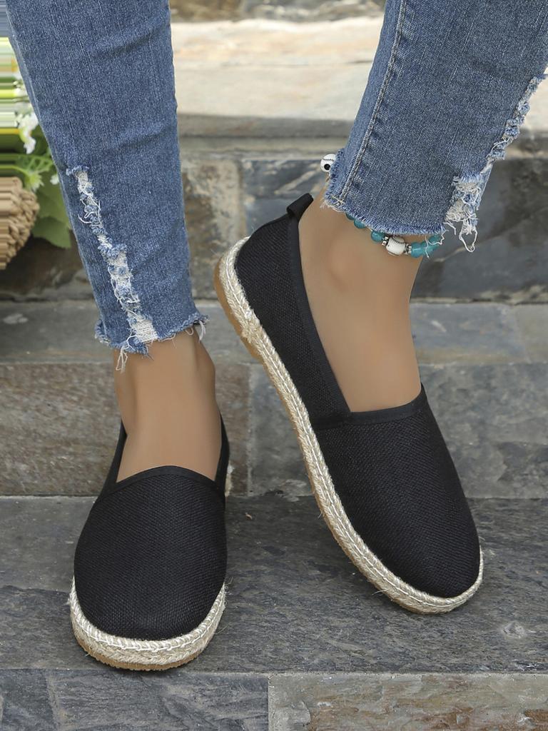 Women Flat Shoes 2024 Spring Summer New Lightweight Slip On Canvas Shoes Woman Closed Toe Non Slip Comfortable Casual Sneakers