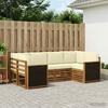 Corner Sofa Set with Cushions 5 Pcs Natural and Cream