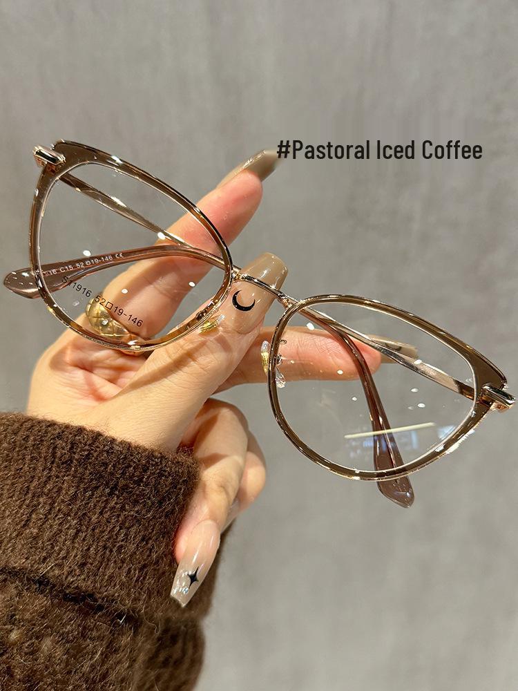 Women's Retro Cat-Eye Blue Light Blocking Glasses - Fashionable Myopia Frames, TR90 Ultra-Light.