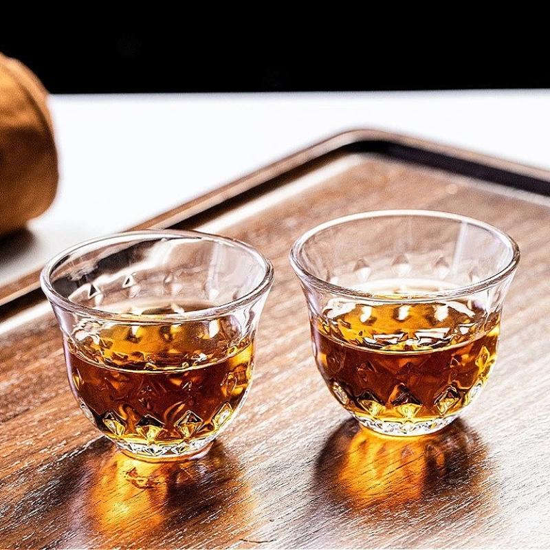 6pcs Sets Small Tea Cup Creative Kung Fu Tea Cup Transparent Water Cup Personalized Drinkware Household Drinking Glasses Gifts