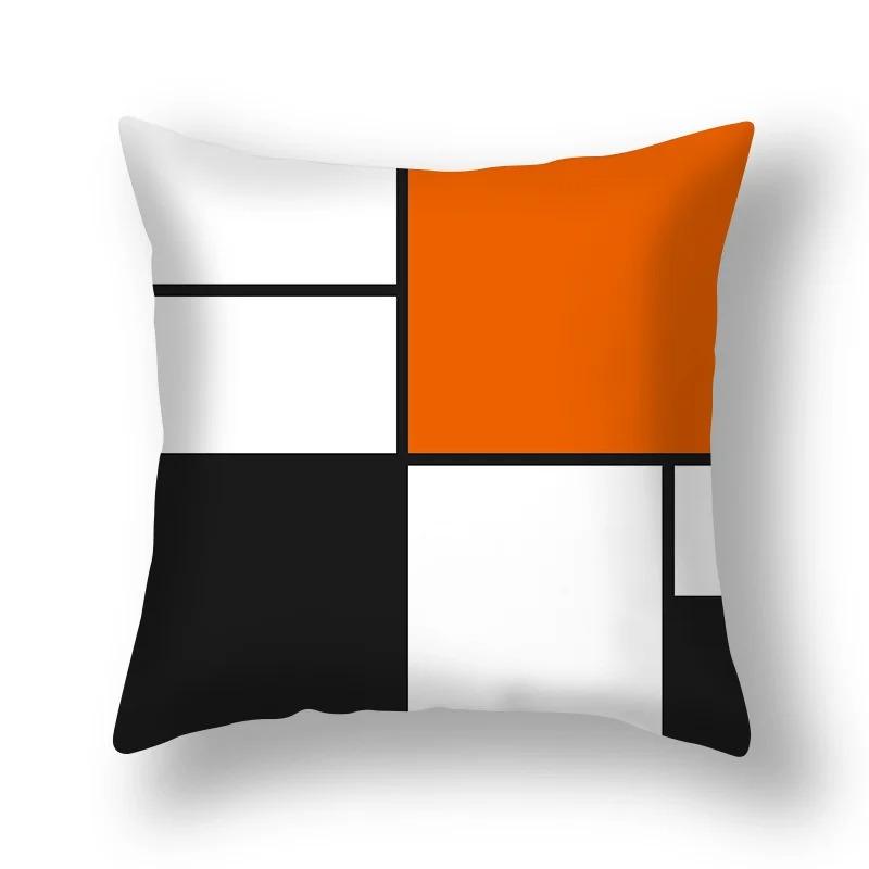 Geometric Red and Black Wave Decorative Pillowcase Car Ornaments Office Living Room Sofa Home Pillowcase