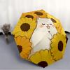1pc Flower Cat Automatic Open/Close Umbrella with Windproof, Functional Design, 8-Rib Sturdy Canopy