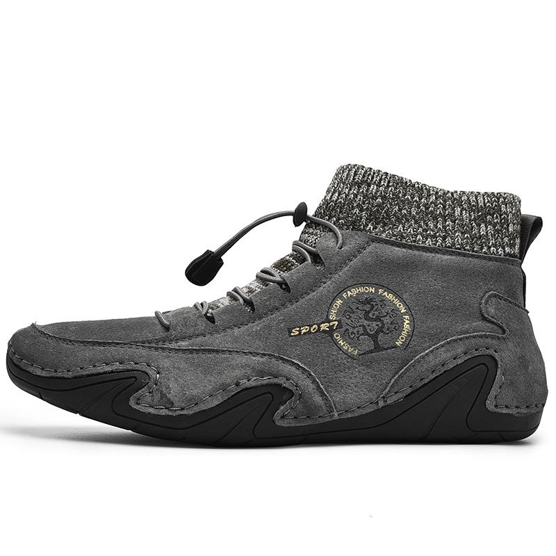 2024 Fashion Men Boots Casual Shoes Leather Boots Men Autumn Winter Snow Outdoor Light Ankle Antislip Warm Zapatos Men Shoes
