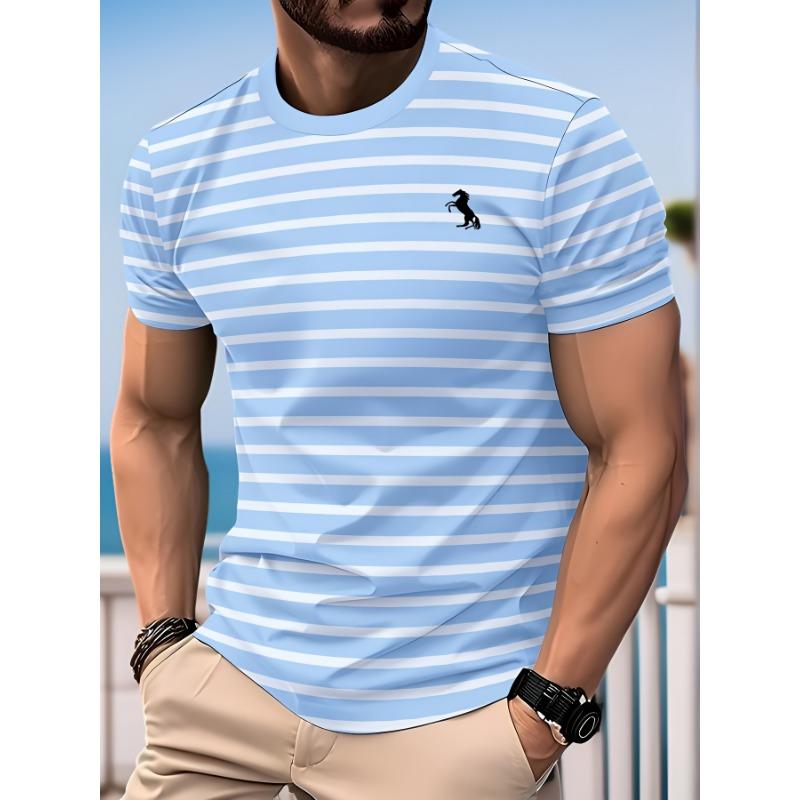 New men s round neck short-sleeved T-shirts, summer casual and versatile tops, spring and autumn bottoming shirts, men s trends S