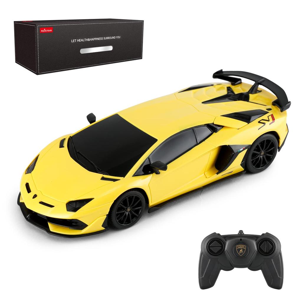 RASTAR 124 Lamborghini Aventador SVJ Radio Control Car, 2.4GHz, Yellow