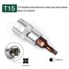 5 Pcs Torx Screwdriver Bits 1/4 Inch Drive Socket Head Tools T15 T20 T25 T30 T40 Socket Wrench Adapter Hand Tools