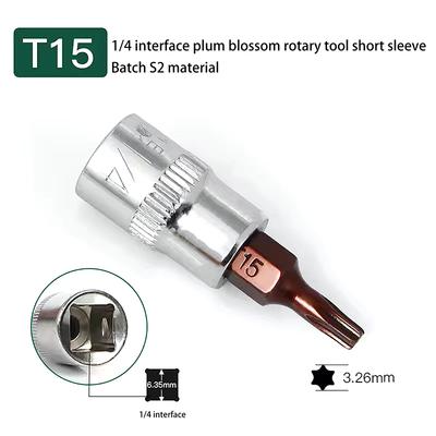 5Pcs Torx Screwdriver Bits 1/4 Inch Drive Socket Head Tools T15 T20 T25 T30 T40 Socket Wrench Adapter Hand Tools
