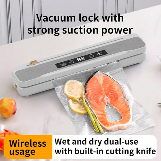 Wireless Vacuum Sealer Strong Suction Digital Display Rechargeable Compact Portable Vacuum Sealing