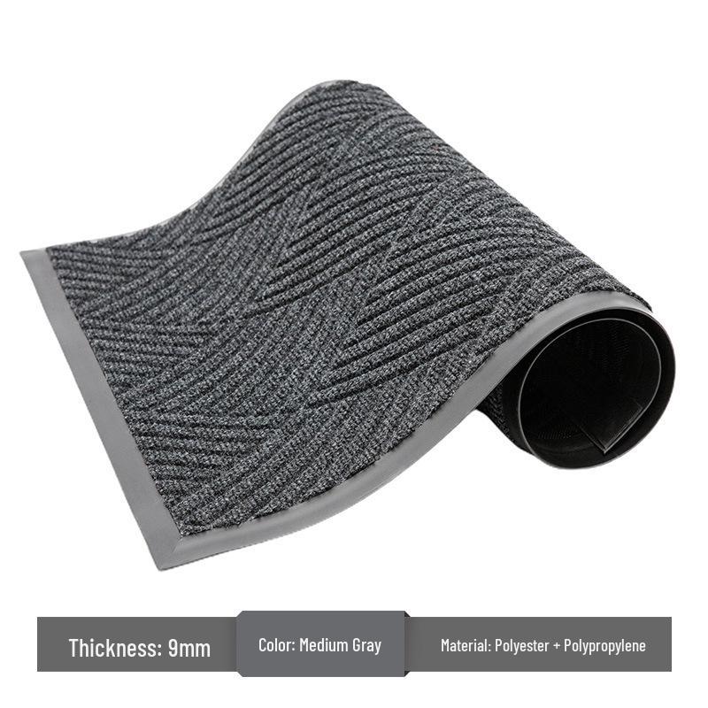 Gray Anti-Slip Commercial Entrance Mat: Wear-Resistant, Thickened Welcome Mat for Entry Doors
