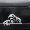Car Mirror Stickers Decor Scary Skull Car Window Decals Waterproof Adhesive Automotive Decoration Fade-Proof Automotive Exterior