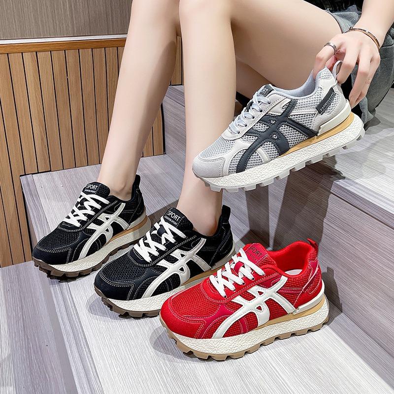 Light Luxury Thick-soled Women's New Spring and Autumn Mesh Breathable Sports and Leisure Shoes Dad Shoes
