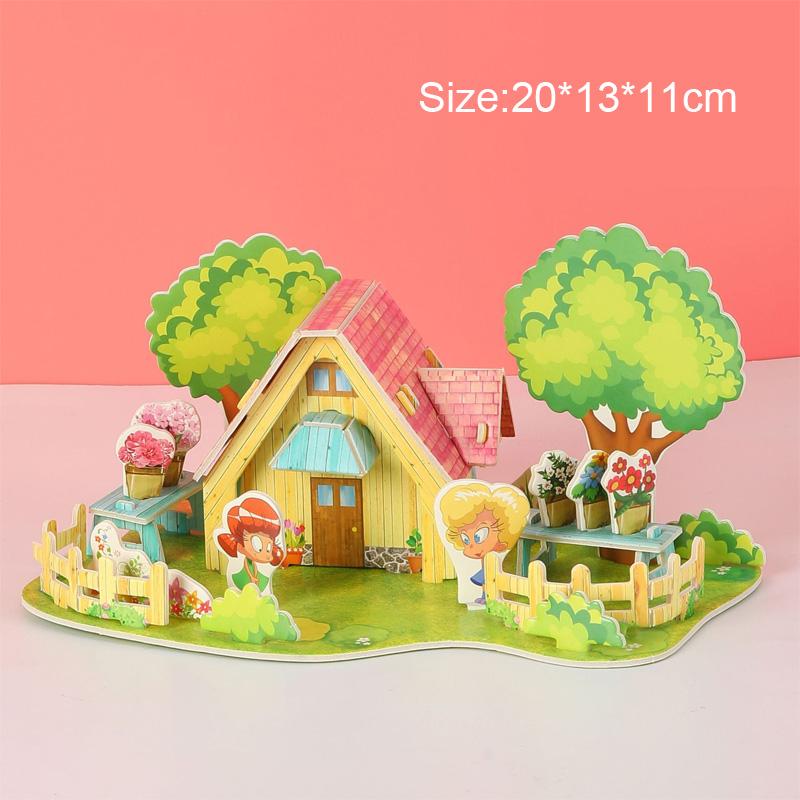 Kreatives DIY 3D Papierkartenpuzzle Handmontierte Häuser Villen Gebäudemodell für Kinder Handgemachtes Lernspielzeug