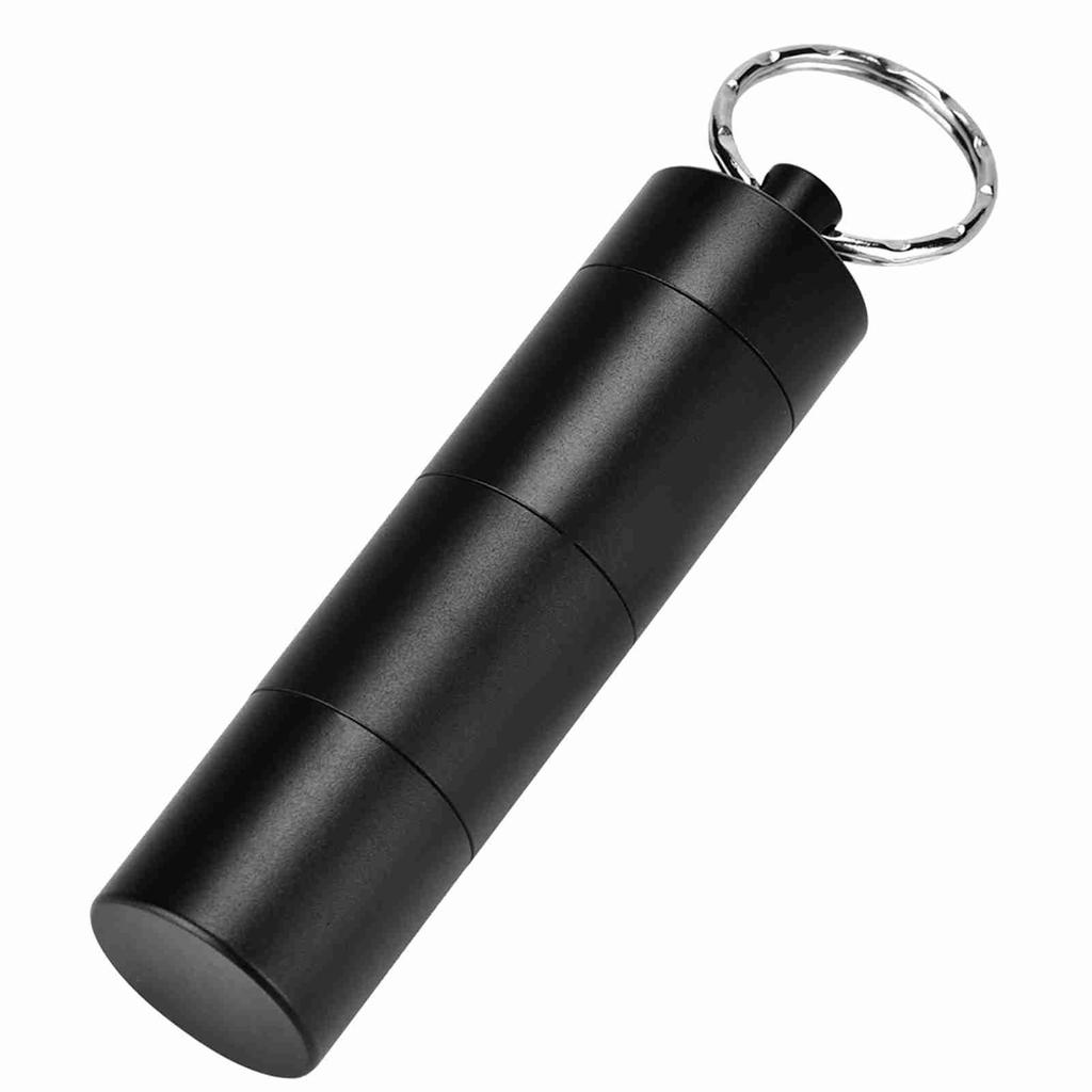 Waterproof Aluminum Alloy   Bottle Medicine Container Holder for Outdoor Survival(Black)