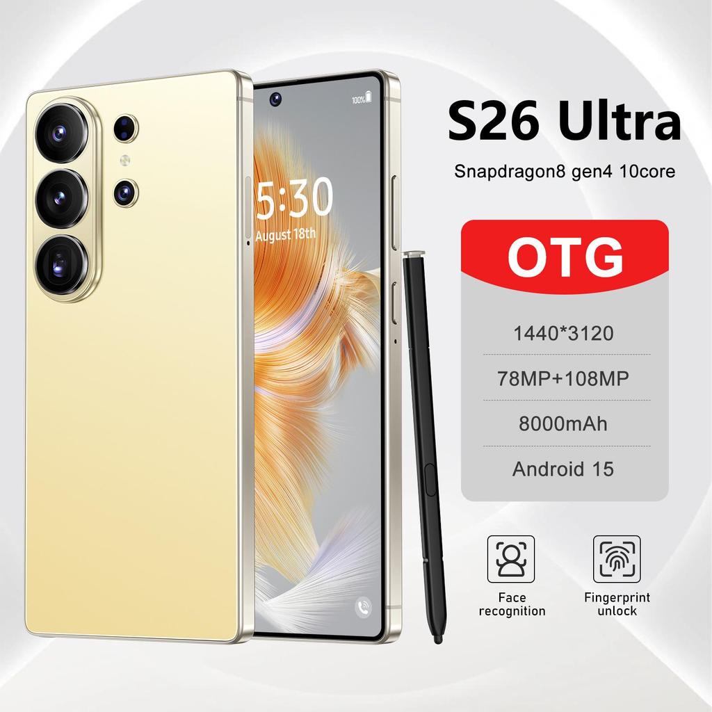 Smartphone Android S26 Ultra 5G, 12+512GB, Ecran Mare