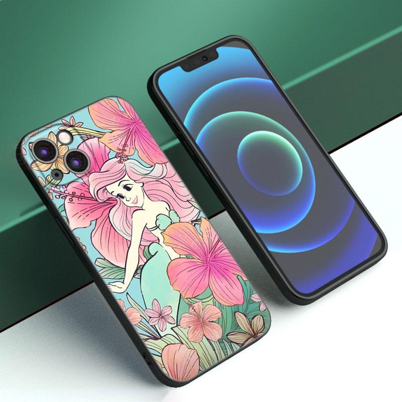Snow White Princess Jasmine Black Silicone Phone Case For Apple iPhone 12 13 Mini 11 14 15 Pro Max 7 8 Plus X XR XS SE 2020 2022