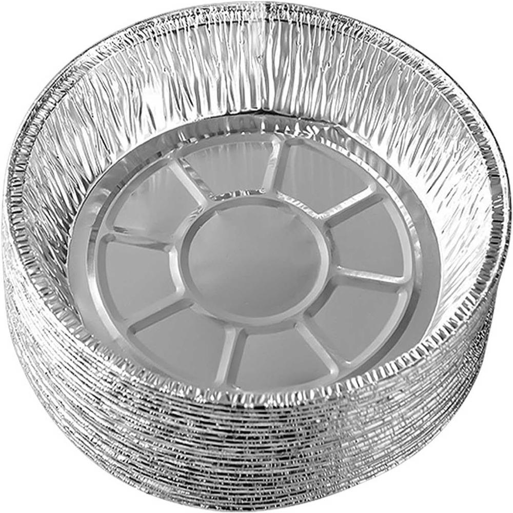 20PCS 6 Inch 7 Inch 8 Inch 9 Inch Air Fryer Foil Baking Pan Aluminum Foil Food Grade Baking Tray Raised Rim Non Stick